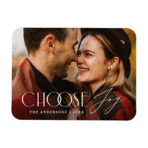 Choose Joy Modern Holiday Photo Magnet