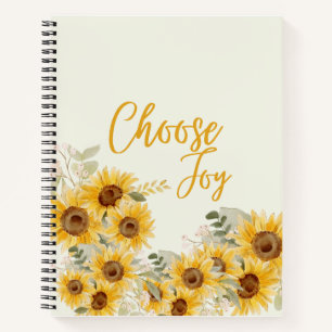 "Choose Joy" Sunflower Journal/Notebook Notebook