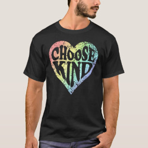 Choose Kind Autism Awareness Rainbow Heart Anti B T-Shirt