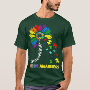 Choose Kind Autism awareness Sunflower Mom Women C T-Shirt