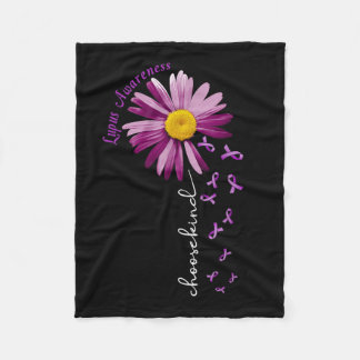 Choose Kind Lupus Awareness Gift Purple Ribbon  Fleece Blanket