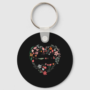 Choose Kindness Floral Heart Be Kind Inspirational Keychain