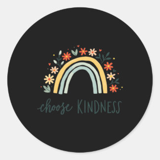 Choose Kindness Floral Rainbow Design Sticker1  Classic Round Sticker