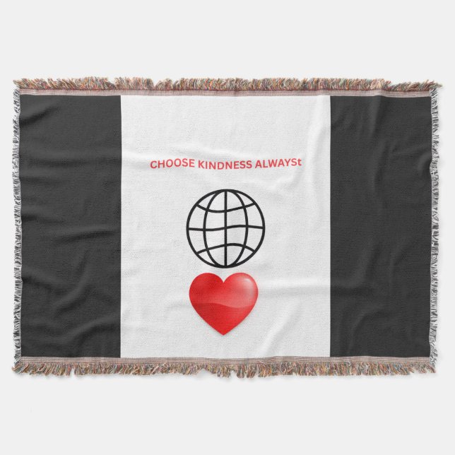 choose kindness globe throw blanket (Front)