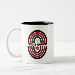 Choose kindness, make the world kinder Two-Tone coffee mug
