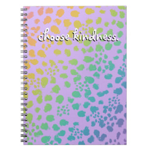 "Choose Kindness." Rainbow Animal Print Notebook