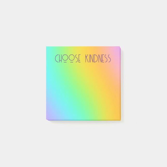 "Choose Kindness" Rainbow Gradient Post-it Notes (Front)