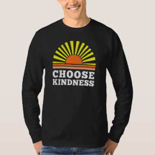 Choose Kindness Retro Summer Sunset Positive Yoga T-Shirt