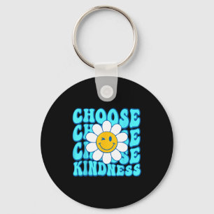 Choose kindness smile face inspirational world dow keychain