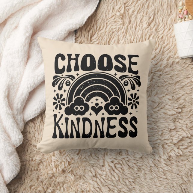Choose kindness vintage throw pillow (Blanket)