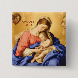 CHOOSE LIFE 2 INCH SQUARE BUTTON