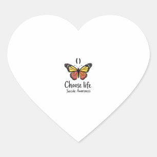Choose life suicide Awareness Colorful Dragonfly T Heart Sticker