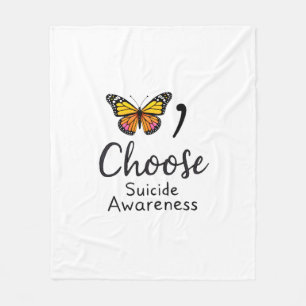 Choose life suicide Awareness Colourful Dragonfly Fleece Blanket