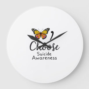 Choose life suicide Awareness Colourful Dragonfly Large Clock
