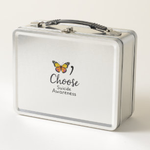 Choose life suicide Awareness Colourful Dragonfly Metal Lunch Box