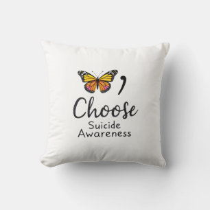Choose life suicide Awareness Colourful Dragonfly Throw Pillow