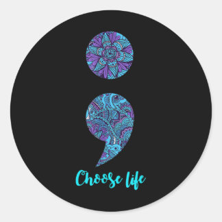 Choose Life Suicide Prevention Awareness Month  Classic Round Sticker