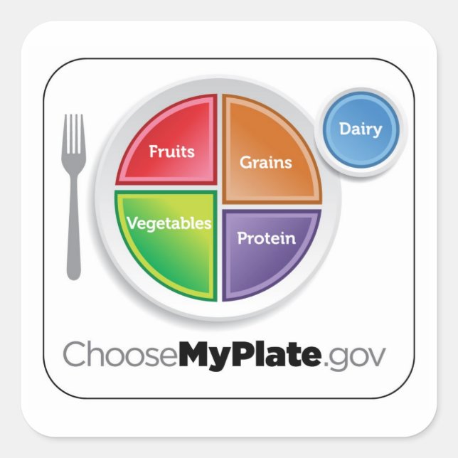 Choose MyPlate Sticker - White (Front)