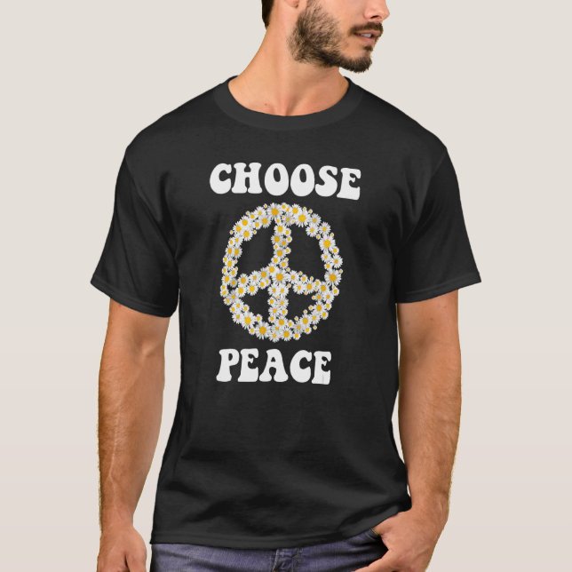 Choose Peace Daisy  Wear Orange Enough End Gun Vio T-Shirt (Front)