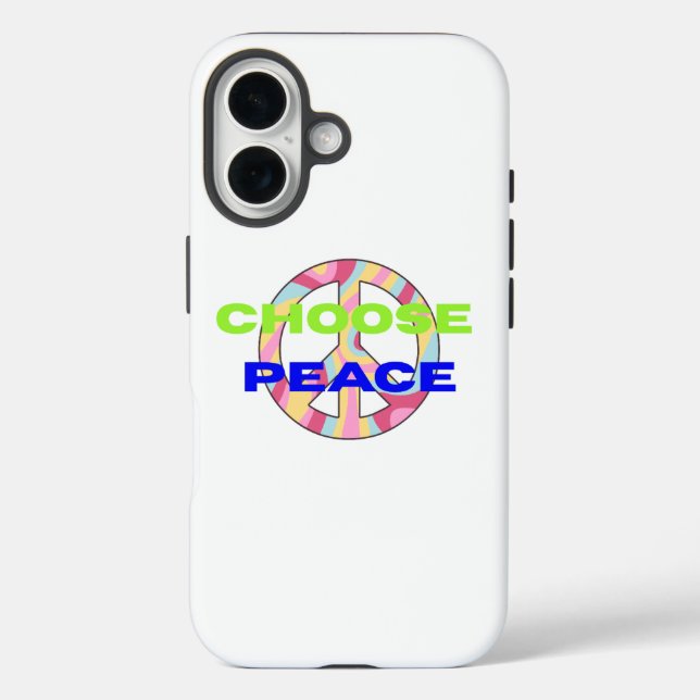 Choose Peace Minimal Typography Phone Case (Back)