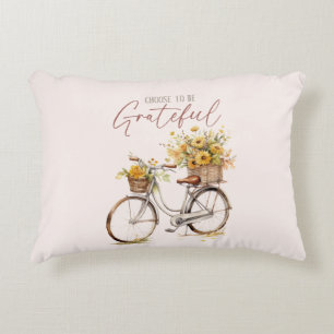 Choose to Be Grateful – Bicycle & Rustic Fall Accent Pillow