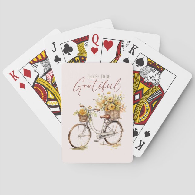 Choose to Be Grateful – Bicycle & Rustic Fall Playing Cards (Back)