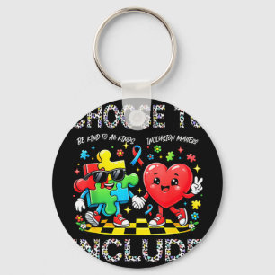 Choose to be kind to kinds autism awareness keychain