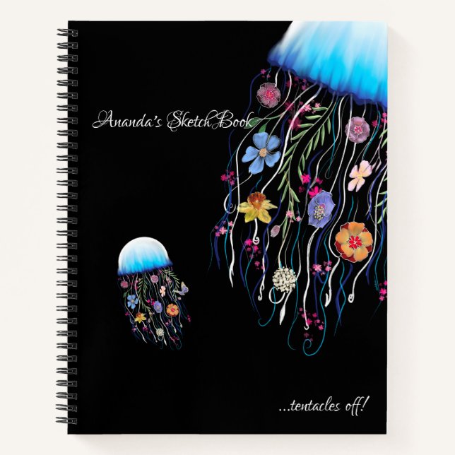 Choose to bloom encouragement floral jellyfish  notebook (Front)