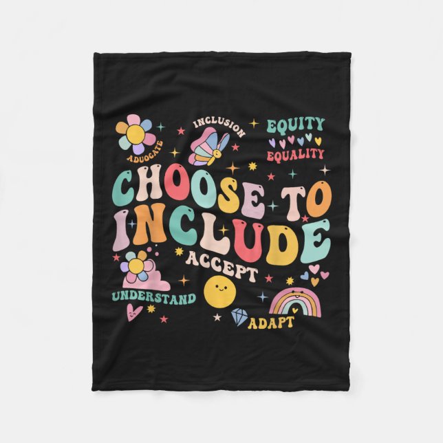 Choose To Include Inclusion S Autism Awareness Tea Fleece Blanket (Front)