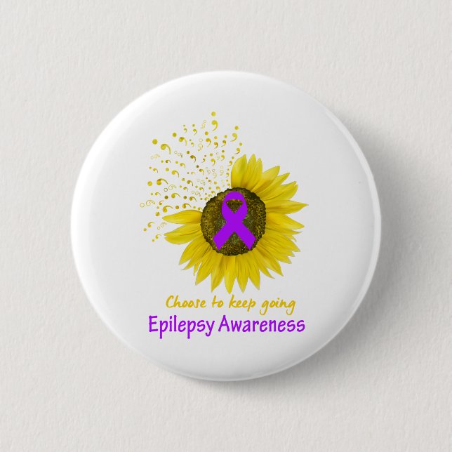 Choose To Keep Going Epilepsy Awareness 2 Inch Round Button (Front)