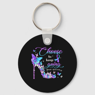 Choose To Keep Going Suicide Awareness High Heel B Keychain