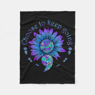 Choose To Keep Going - Suicide Prevention Awarenes Fleece Blanket