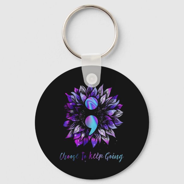 Choose To Keep Going Suicide Prevention Awareness  Keychain (Front)