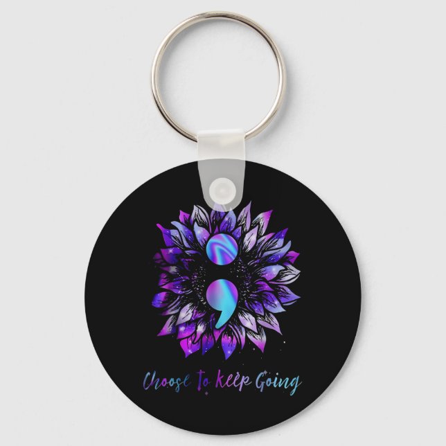 Choose To Keep Going Suicide Prevention Awareness Keychain (Front)