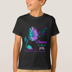 Choose To Keep On Going Sunflower Women Suicide Pr T-Shirt