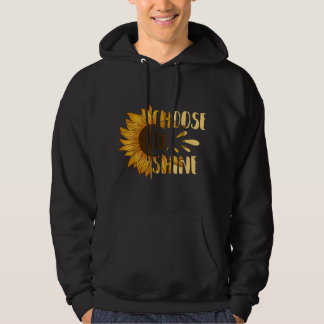 Choose to Shine Sunflower Floral Art Yellow Flower Hoodie