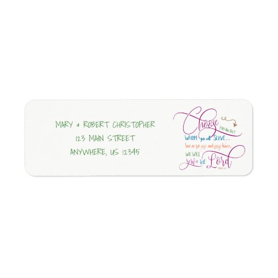 Choose who you will serve - Joshua 24:15 Return Address Label