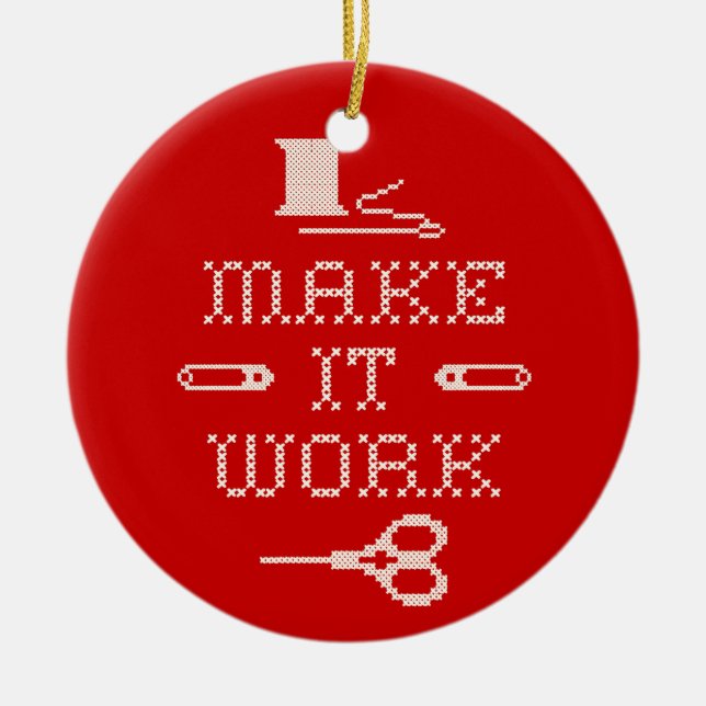 Choose Your Background Colour Ceramic Ornament (Front)