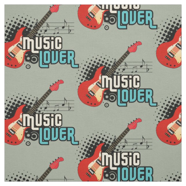 Choose your background colour music lover Fabric (Swatch)