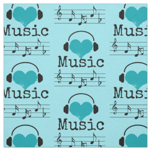 Choose your background colour music lover Fabric