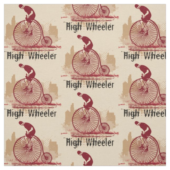 Choose your background vintage bicycle Fabric (Swatch)