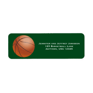 CHOOSE YOUR COLOR Basketball Return Address Labels