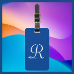 CHOOSE YOUR COLOR Blue Monogram Bag Luggage Tag<br><div class="desc">CHOOSE YOUR COLOR Monogrammed Luggage Tag -  You be the designer!!! This modern Luggage Tag is your colour with white text. Default is blue. Simple,  elegant,  and chic! Easy to personalize,  or delete example monogram. All Rights Reserved © 2019 Alan & Marcia Socolik.</div>