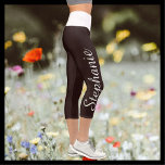 CHOOSE YOUR COLOR custom yoga capri leggings<br><div class="desc">CHOOSE YOUR COLOR custom yoga capri leggings! Printed edge to edge, with your name in large white script up one leg! Sample is dark brown with white waistband, but you can easily customize to colour of your choice. Also easy to change or delete example text. "create your own". All Rights...</div>