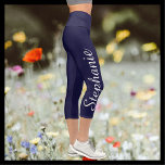 CHOOSE YOUR COLOR custom yoga capri leggings<br><div class="desc">CHOOSE YOUR COLOR custom yoga capri leggings! Printed edge to edge, with your name in large white script up one leg! Sample is midnight blue, but you can easily customize to colour of your choice. Also easy to change or delete example text. All Rights Reserved © 2020 Alan & Marcia...</div>