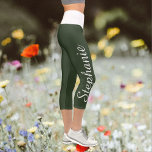 CHOOSE YOUR COLOR custom yoga capri leggings<br><div class="desc">CHOOSE YOUR COLOR custom yoga capri leggings! Printed edge to edge, with your name in large white script up one leg! Sample is hunter green with white waistband, but you can easily customize to colour of your choice. Also easy to change or delete example text. All Rights Reserved © 2020...</div>