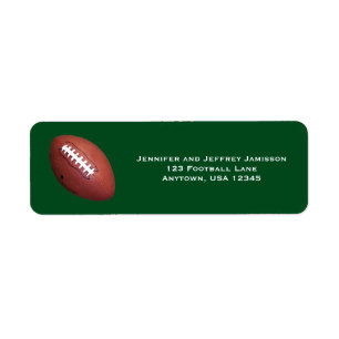 CHOOSE YOUR COLOR Football Return Address Labels