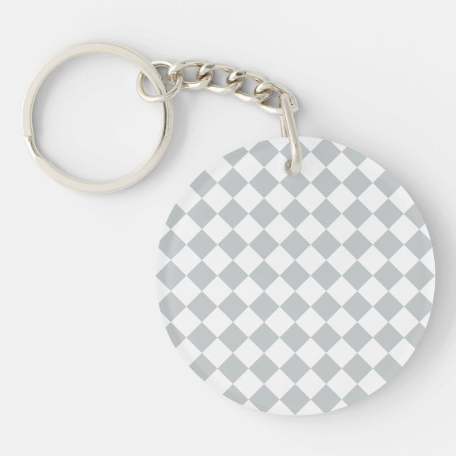 Choose your Color in one step Checkered Diamonds Keychain (Front)