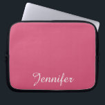 CHOOSE YOUR COLOR Laptop Computer Sleeve Pink<br><div class="desc">Click "Customize" to CHOOSE YOUR OWN BACKGROUND COLOR to decorate this personalized laptop computer sleeve. Default is pink. It is personalized with white script lettering. You can easily change the text and background colour. What a wonderful way to protect your laptop. All Rights Reserved © 2014 Alan & Marcia Socolik....</div>