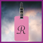 CHOOSE YOUR COLOR Monogram Bag Luggage Tag<br><div class="desc">CHOOSE YOUR COLOR Monogram Luggage Tag -  You be the designer!!! This modern Luggage Tag is your colour with black text. Default is pink. Simple,  elegant,  and chic! Easy to personalize,  or delete example text. All Rights Reserved © 2019 Alan & Marcia Socolik.</div>